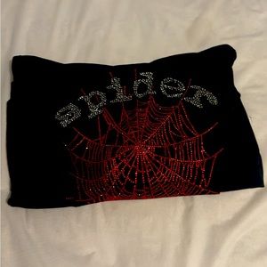sp5der rhinestone hoodie
